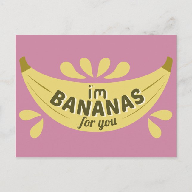 Funny Banane Illustration Ich bin Bananen für Sie Postkarte (Vorderseite)