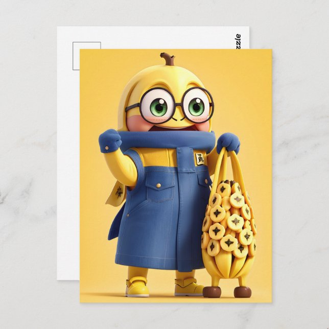 Funny Banane Postkarte (Vorne/Hinten)