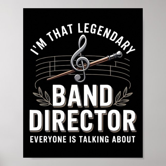 Funny Band Director Music Teacher Back To School  Poster (Vorne)