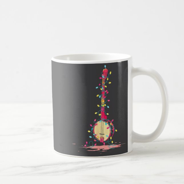 Funny Banjo Christmas Graphics Lights Lover Player Kaffeetasse (Rechts)