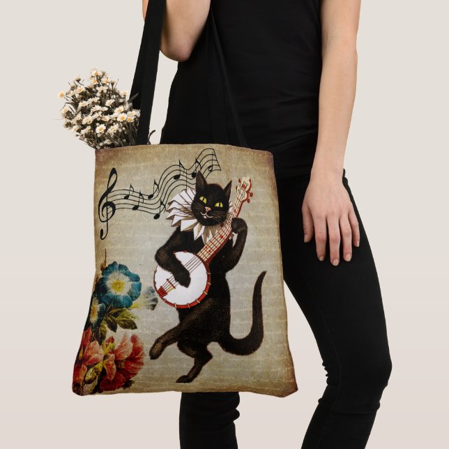 Funny Banjo Musician Cat Tote Bag (Von Nahem)