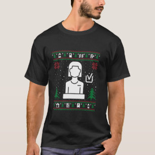 Funny Bank Teller Weihnachtsmannmütze Ugly Christm T-Shirt
