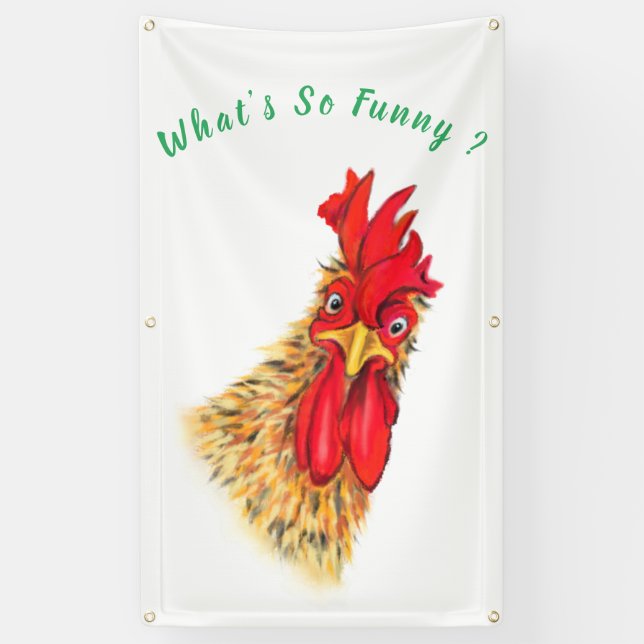 Funny Banner mit überraschendem Rooster - Benutzer (Vertikal)