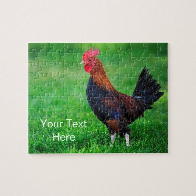 Funny Bantam Rooster Custom Puzzle (Horizontal)