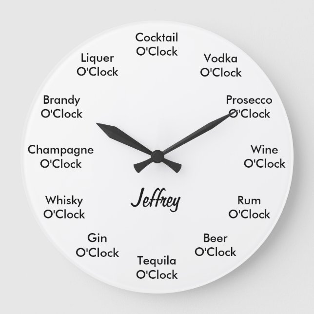 Funny Bar Alcohol Uhr Personalisierte Uhr (Vorderseite)