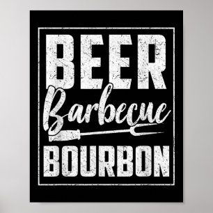 Funny Barbecue Beer Bourbon Grafik Frauen Männer M Poster