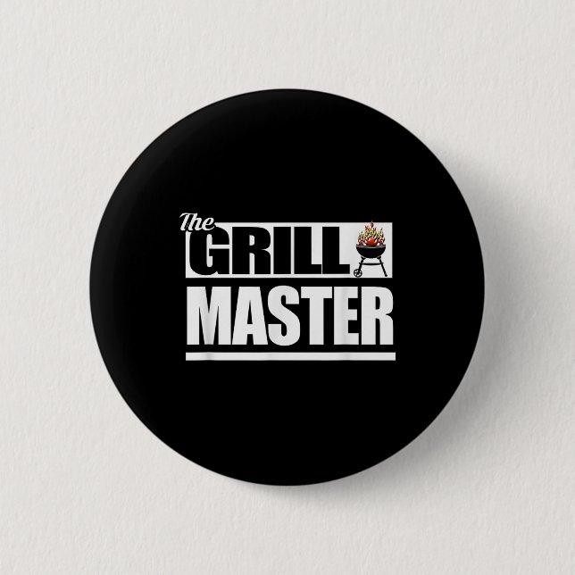 Funny Barbecue Grill Master Grillen Lovers Bar-b-q Button (Vorderseite)