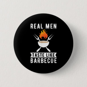 Funny Barbecue Koch geräuchert Fleisch Lover Gesch Button