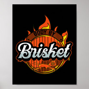 Funny barbeque Grillen Grey by Brisket Fleisch Rau Poster