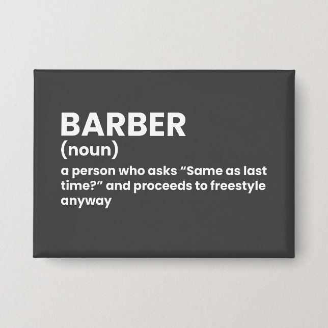 Funny Barber Definition Button (Vorderseite)