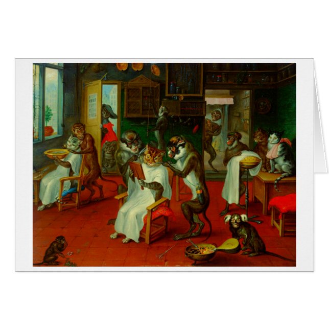 Funny Barber Shop Salon Katzen Affen (Vorderseite (Horizontal))