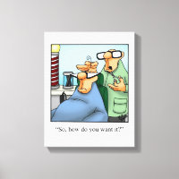 Funny Barber Shop Wrapped Canvas