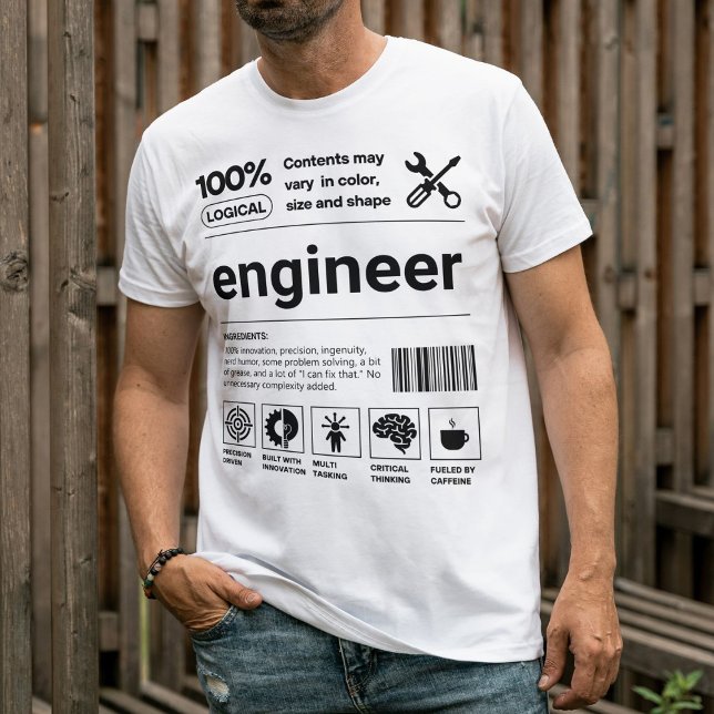 Funny Barcode Modernes Engineeringgeschenk T-Shirt (Von Creator hochgeladen)