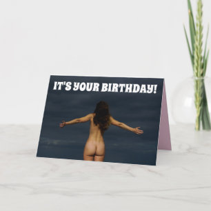 FUNNY BARE HINTERN STREAKT BIRTHDAY CARD KARTE