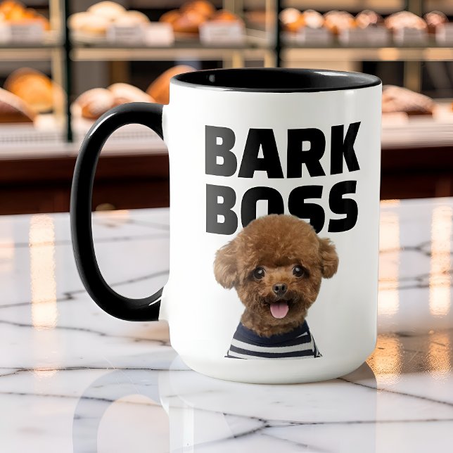 Funny Bark Boss Dog Photo Personalized Tasse (Von Creator hochgeladen)