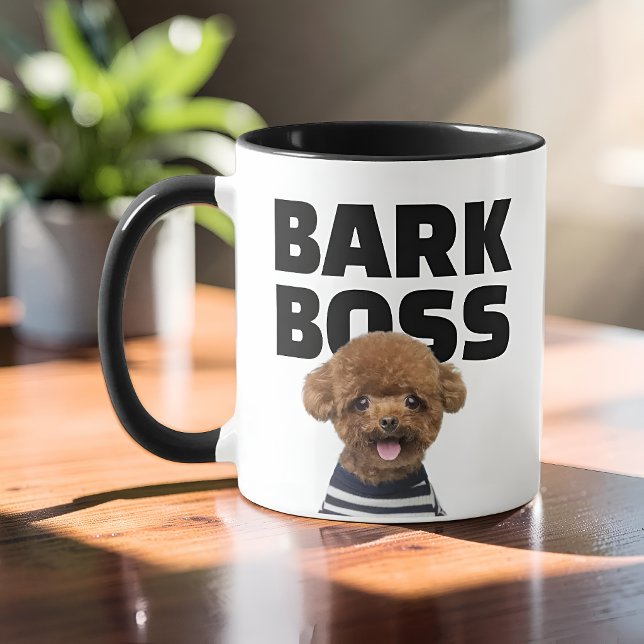Funny Bark Boss Dog Photo Personalized Tasse (Von Creator hochgeladen)