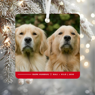 Funny Bark Humbug Dog Foto Weihnachten Personalisi Ornament Aus Metall