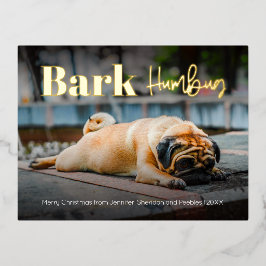 Funny Bark Humbug Minimal Custom Foto Folien Feiertagspostkarte