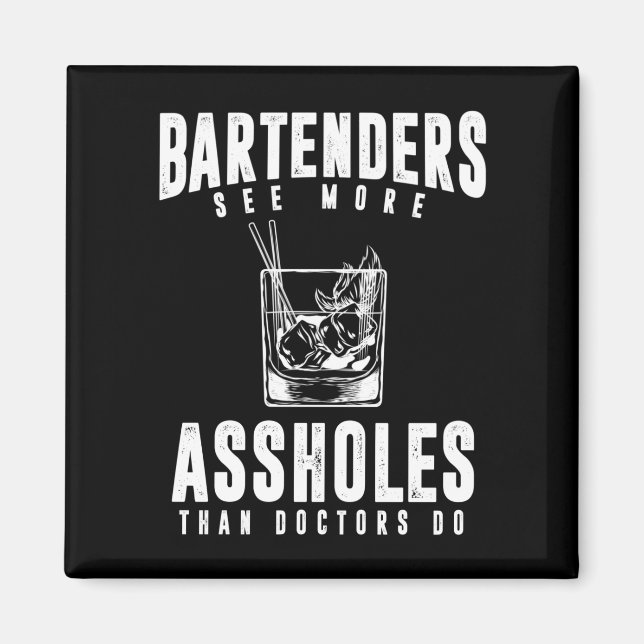 Funny Barkeeper Alcohol Mixer Barkeeper Joke Magnet (Vorne)