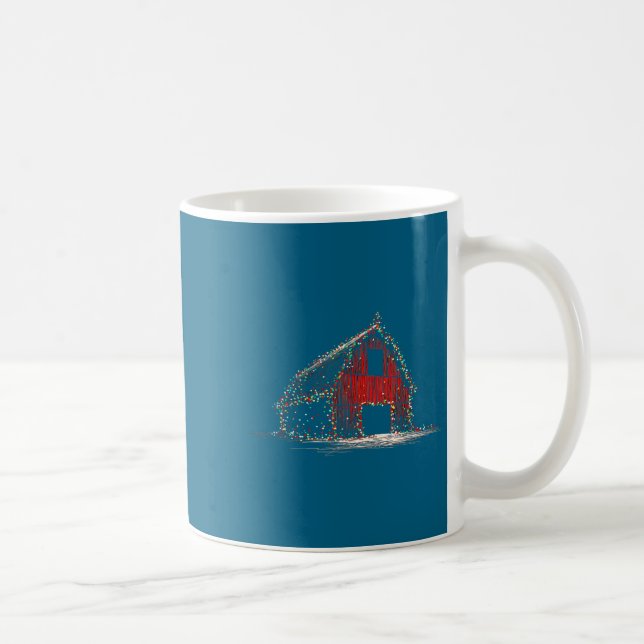 Funny Barn Christmas Graphics Lights Lover Farm Fa Kaffeetasse (Rechts)