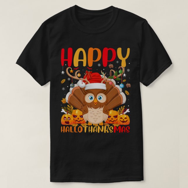 Funny Barn Owl Bird Lover Happy Barn Owl HelloThan T-Shirt (Design vorne)