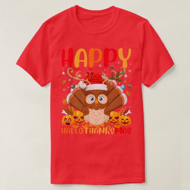 Funny Barn Owl Bird Lover Happy Barn Owl HelloThan T-Shirt (Design vorne)