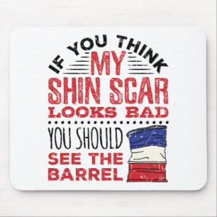 Funny Barrel Racing Shin Scar Rodeo Cowgirl Mousepad