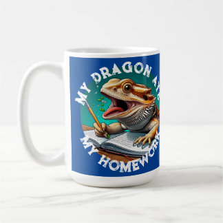 Funny Bartded Dragon Ate Hausaufgaben Kaffeetasse