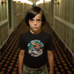 Funny Bartded Dragon Ate Hausaufgaben T-Shirt