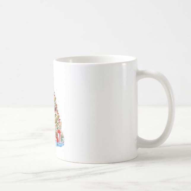 Funny Bartded Dragon Weihnachtsbaum Kaffeetasse (Rechts)
