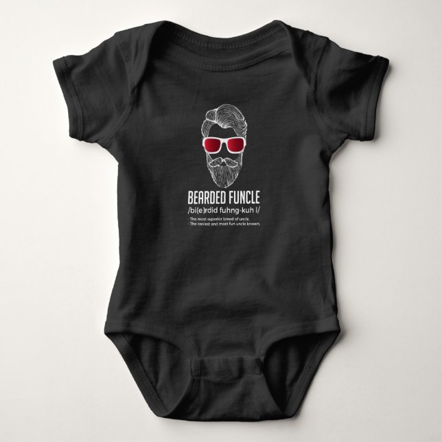 Funny Bartded Funcle Definition Neu Baby Strampler (Vorderseite)
