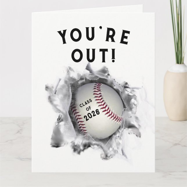 Funny Baseball Abschluss Karte (Vorderseite)