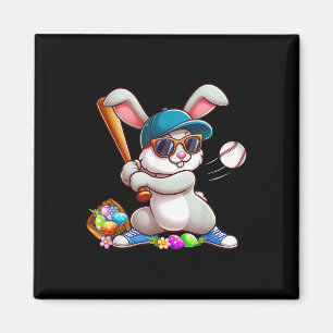 Funny Baseball Bunny Easter Shirts für Kinder Jung Magnet