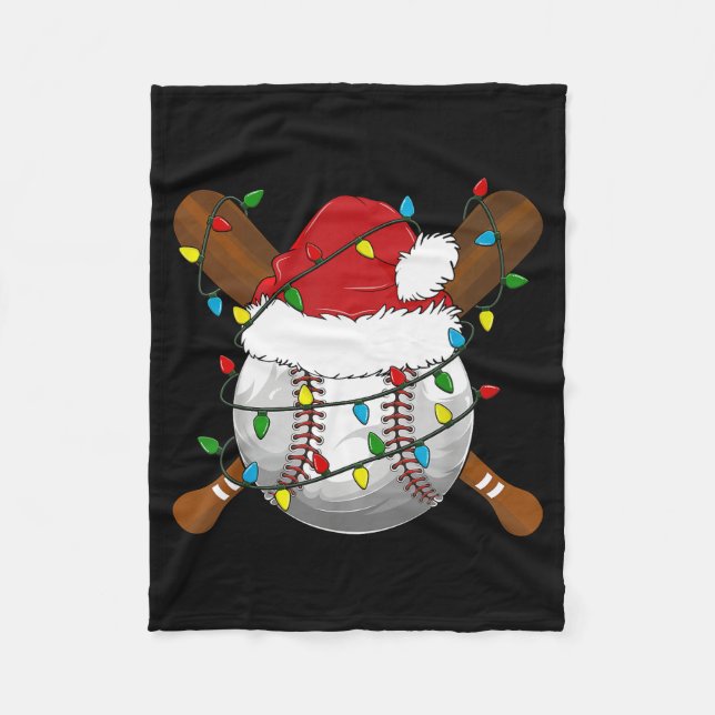 Funny Baseball Christmas Matching Family Pajamas X Fleecedecke (Vorderseite)