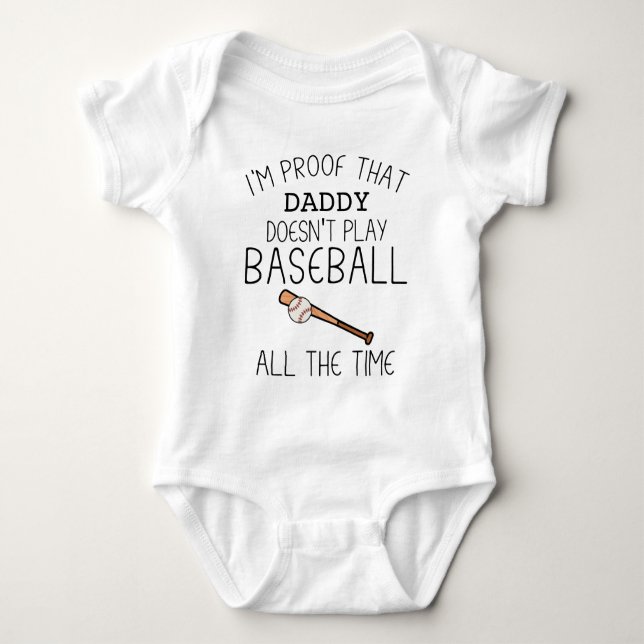 Funny Baseball Daddy | Baseball Catcher Baby Strampler (Vorderseite)