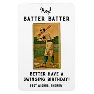 Funny Baseball Geburtstagskarte Magnet