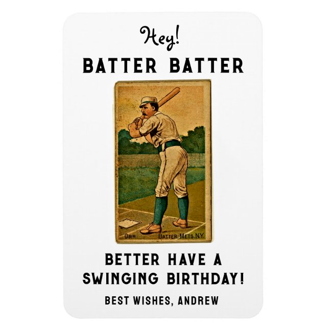 Funny Baseball Geburtstagskarte Magnet (Vertikal)