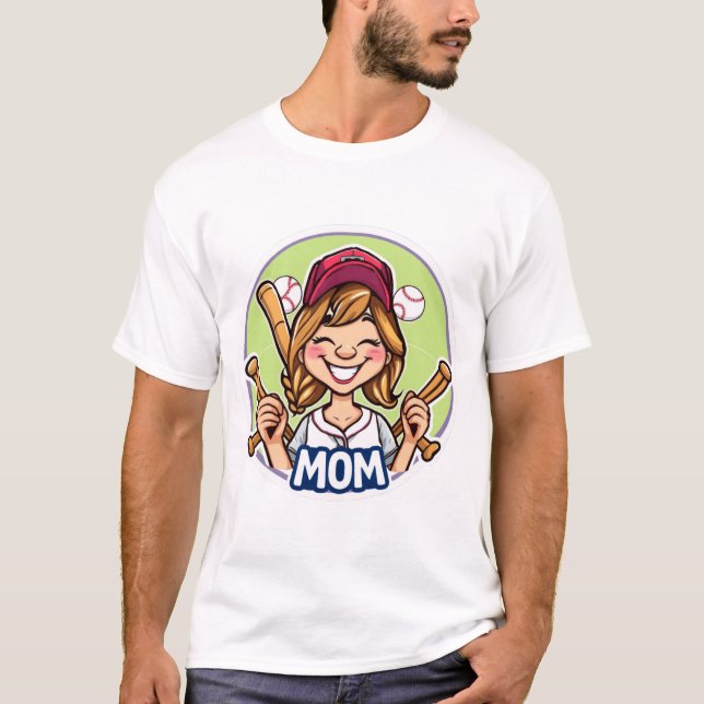Funny Baseball Mama Baseball Mama Baseball Mama T-Shirt (Vorderseite)