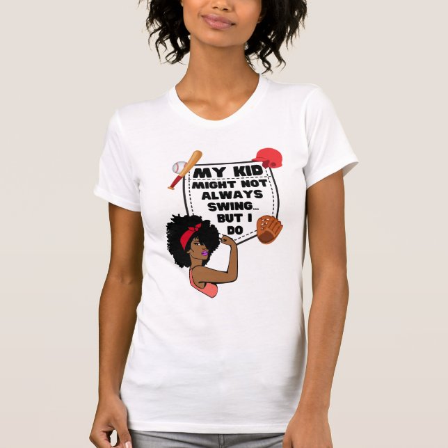 Funny Baseball Mama MEIN KIND KÖNNTE NICHT IMMER S T-Shirt (Vorderseite)