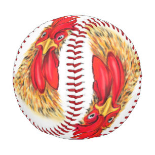 Funny Baseball mit überraschend neugieriger Rooste