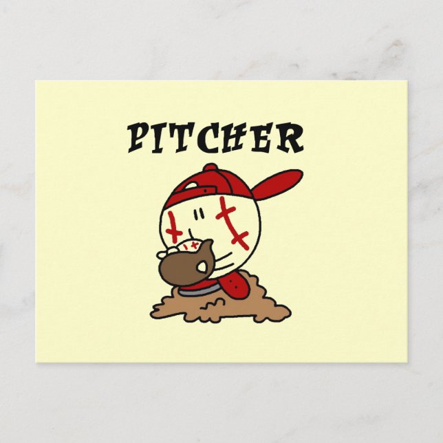 Funny Baseball Pitcher T - Shirt und Geschenke Postkarte (Vorderseite)