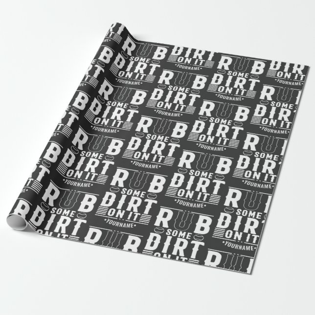 Funny Baseball rub ein wenig Schmutz darauf Geschenkpapier (Ungerollt)