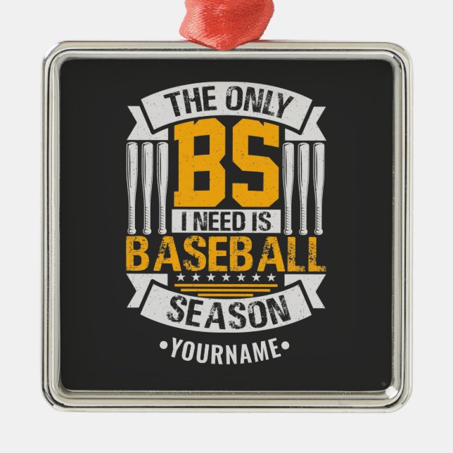 Funny Baseball Sarcasm Ornament Aus Metall (Vorne)