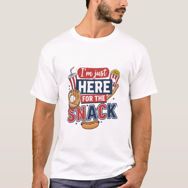 Funny Baseball Shirt I'm Just Here For The Snack (Vorderseite)