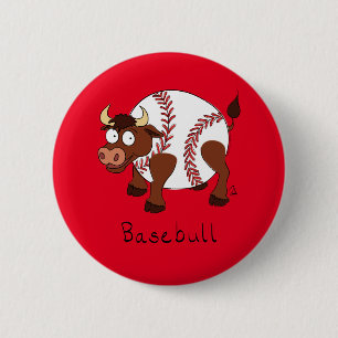 Funny Baseball sports Kids Cartoon Tier Button