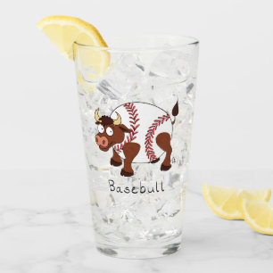 Funny Baseball sports Kids Cartoon Tier Glas