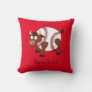 Funny Baseball sports Kids Cartoon Tier Kissen