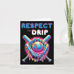 Funny Baseball Tropfen Ice Cream Dripping Respekt  Karte
