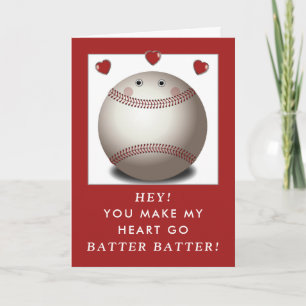 Funny Baseball Valentine Feiertagskarte