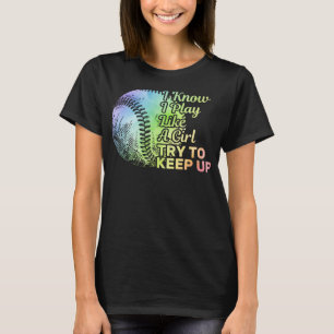 Funny Baseball Women Team spielt wie Girl Softball T-Shirt